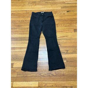 Levi's Womens 725 Jeans Size 32 High Rise Bootcut Black Dark Wash Stretch Denim